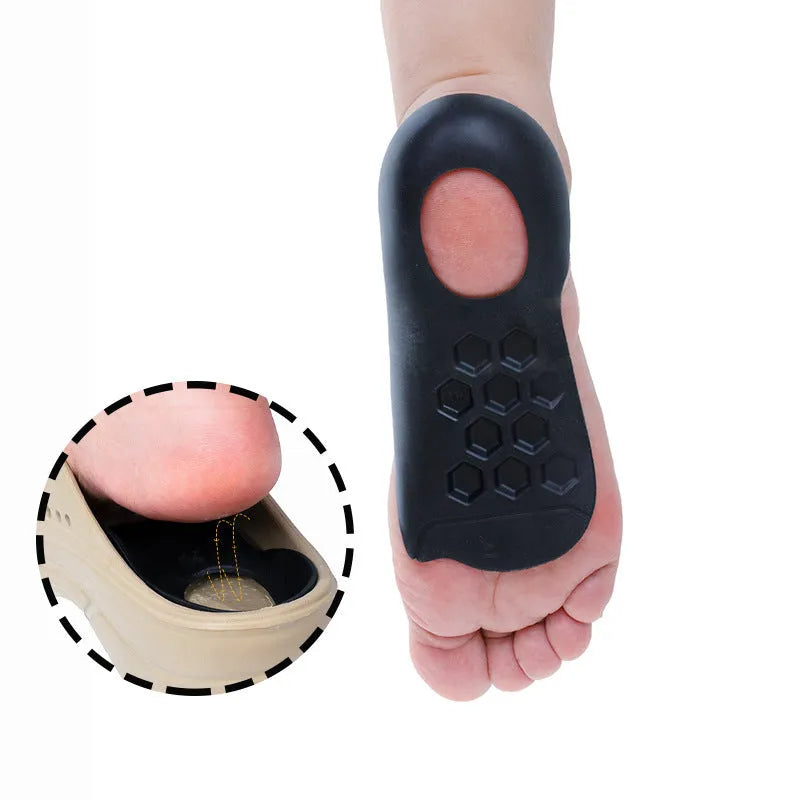 Varus correction arch support insoles in black, white, and skin colour for sizes 35-45