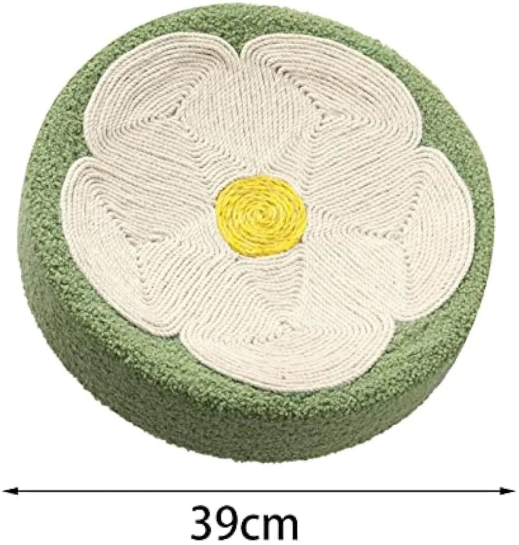 Green round sisal fabric cat scratcher bowl lounge bed for scratching and sleeping