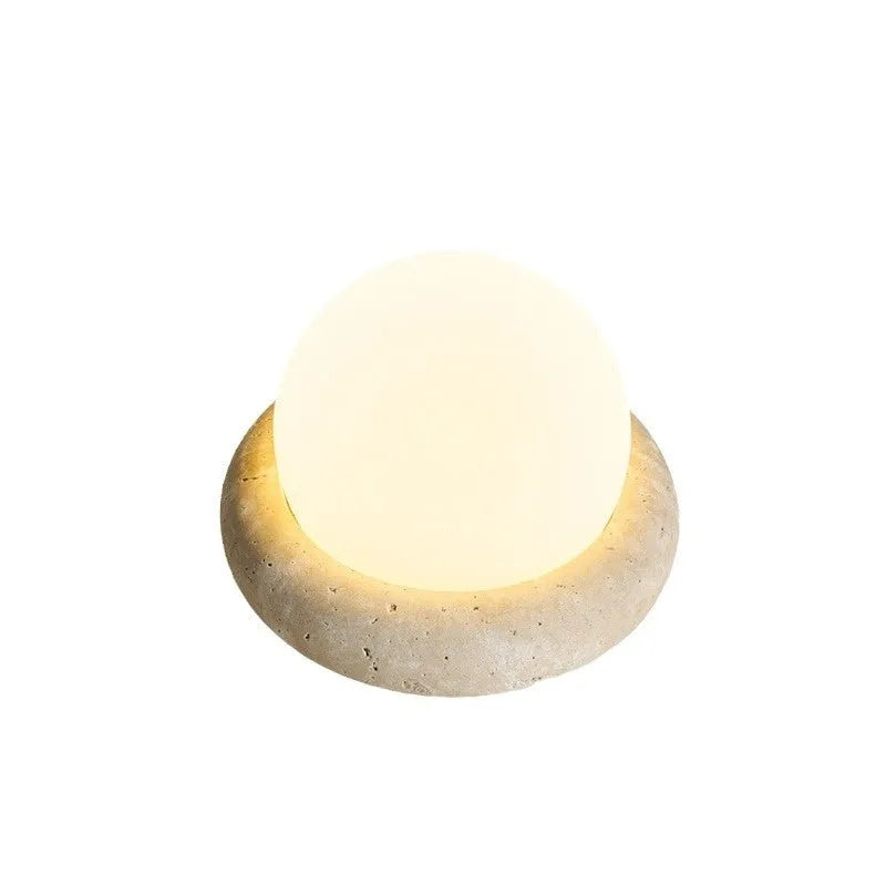 Cream coloured remote control bedside night light with modern simplicity design
