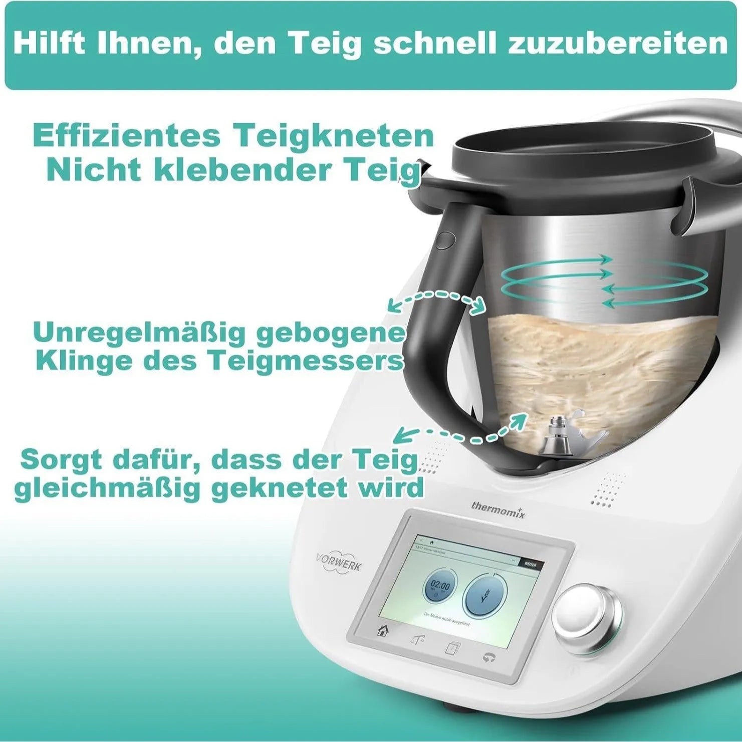 Ceramic dough knife for Thermomix TM6 and TM5 with tm5to6 specification