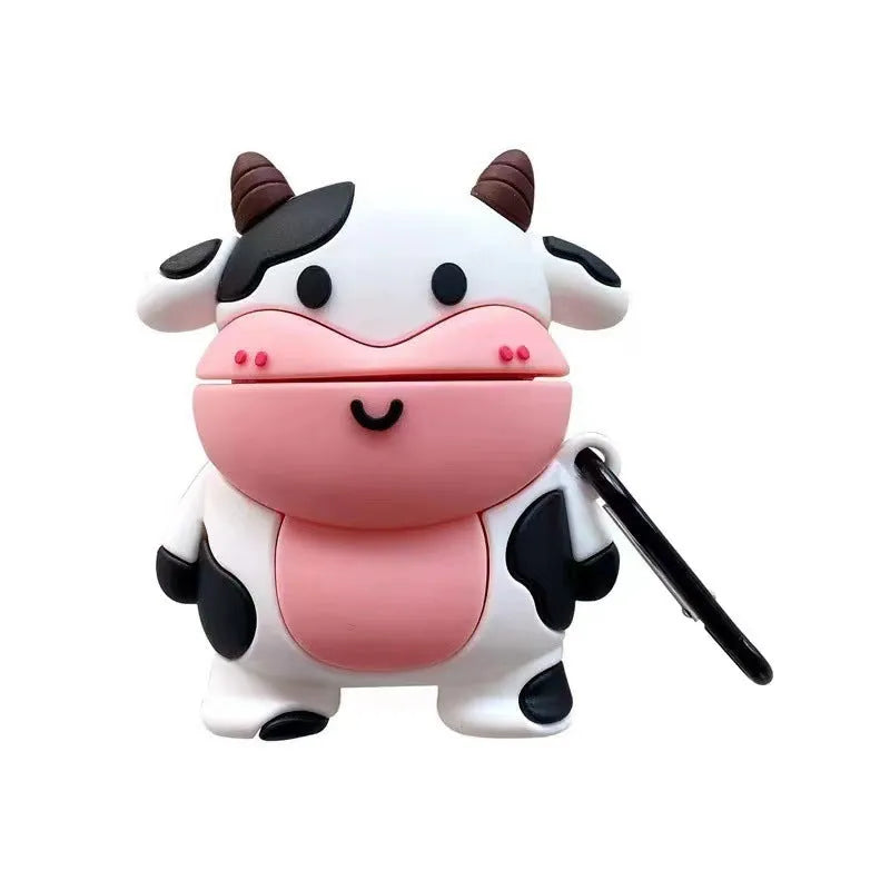 Cute cow cartoon silicone protective case for Apple AirPods charging case