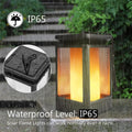 Antique flame design solar street lamp for outdoor garden lighting with black finish