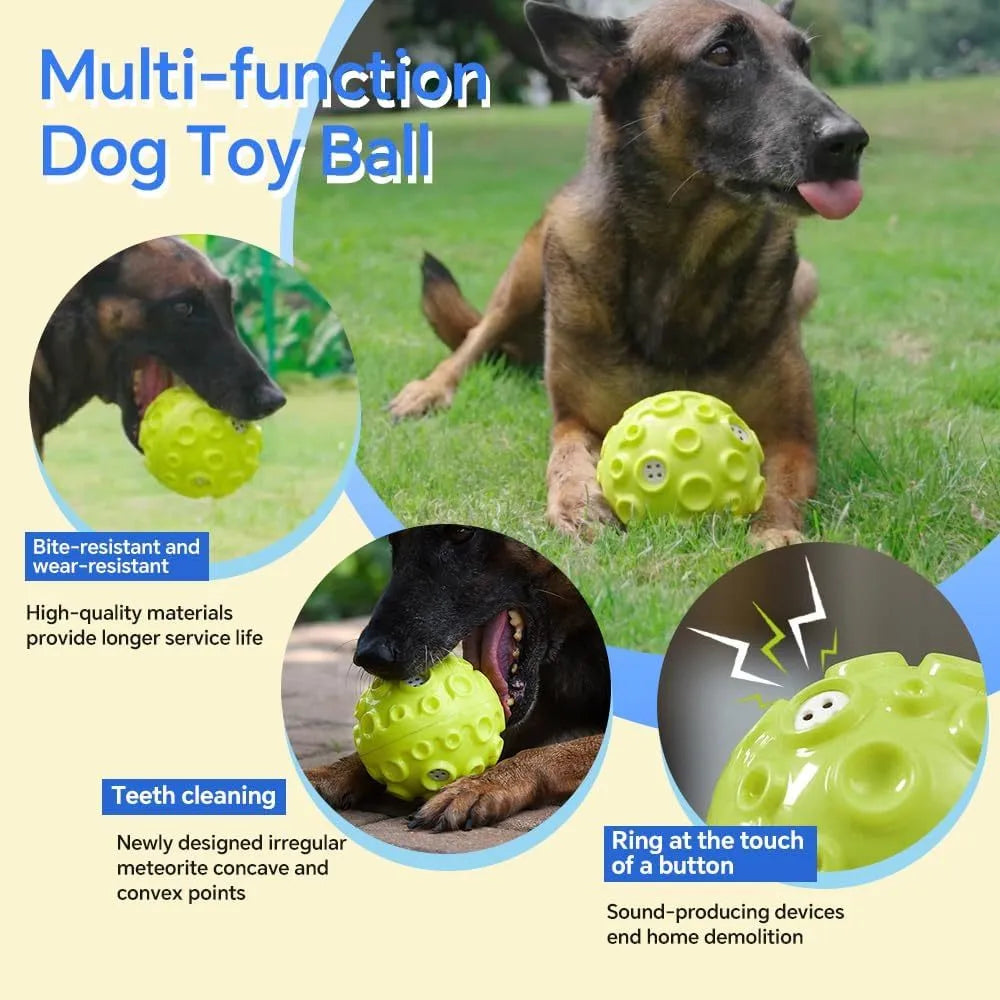 Interactive dog chew toy ball with textured surface in multiple colour options