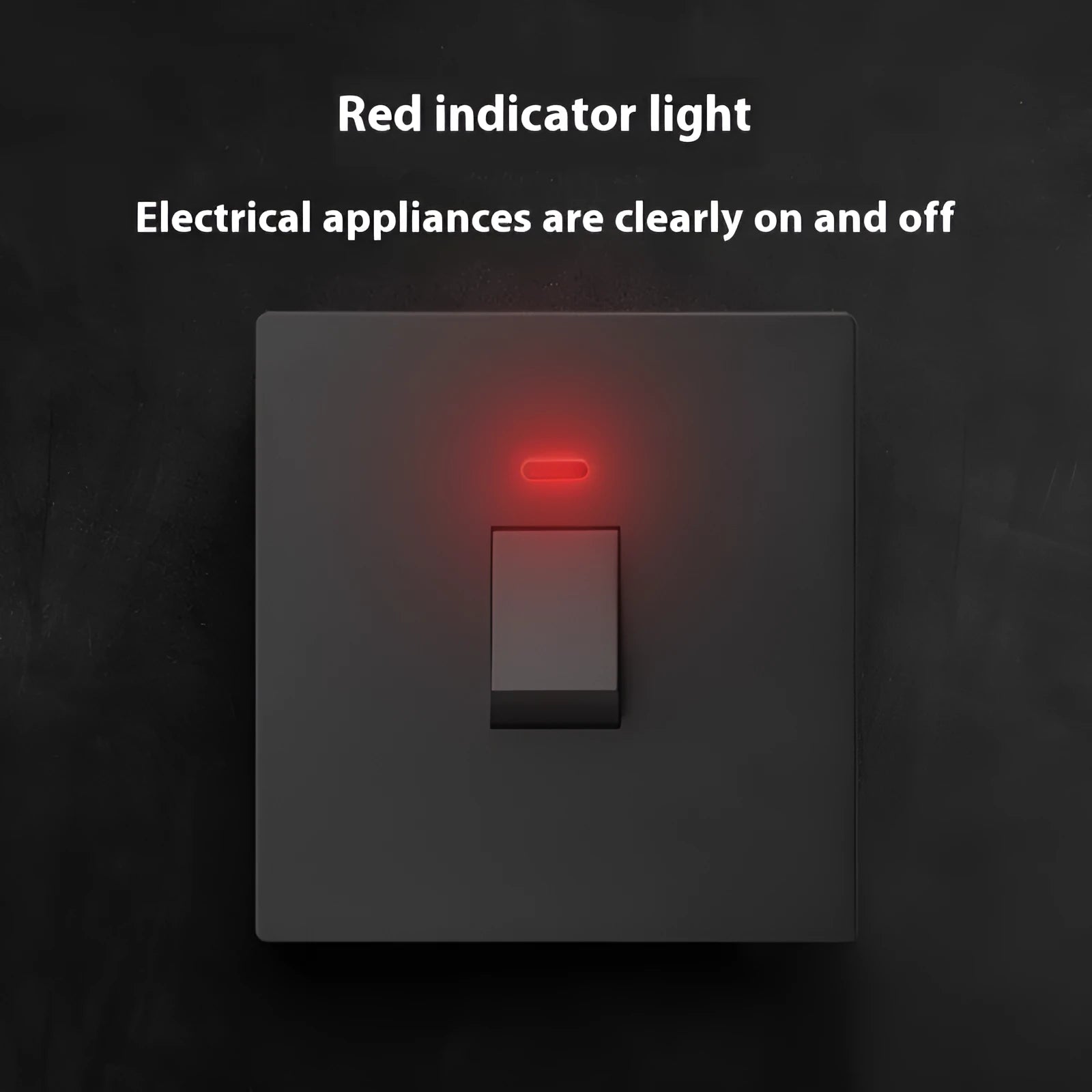 High current electrical switch with illuminated panel in white, grey, or gold for water heater and AC control.