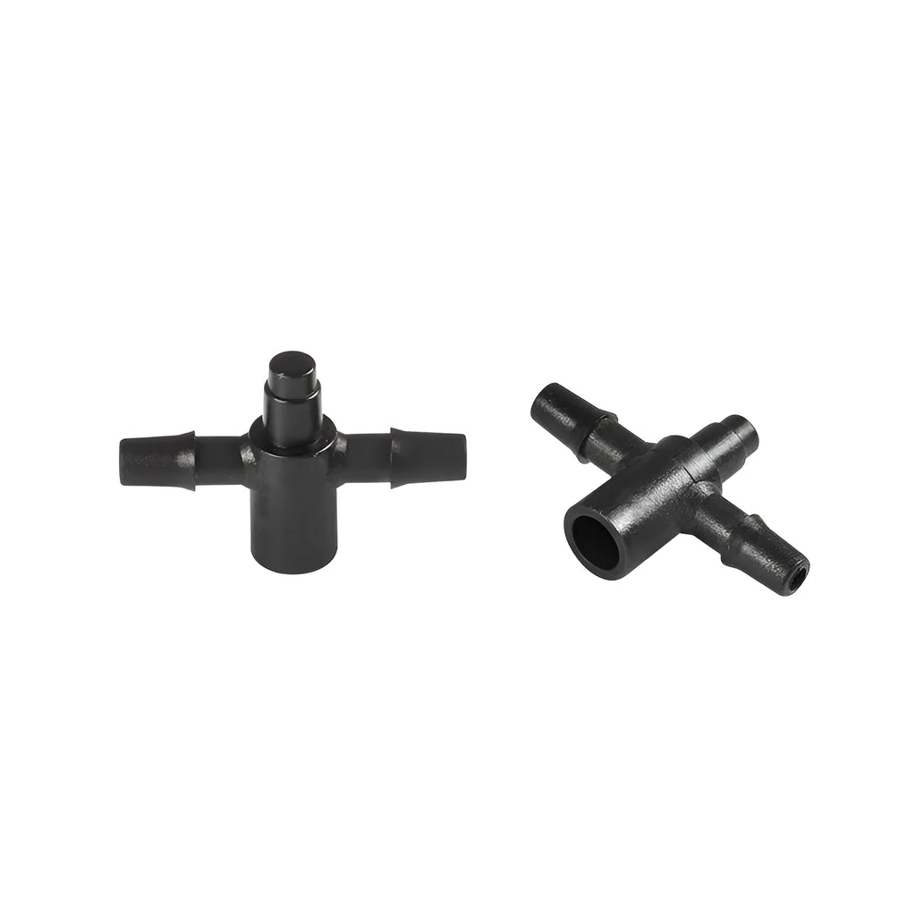 PE plastic tee water distributor joint for garden irrigation micro spray systems