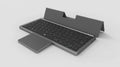 Three-in-one wireless Bluetooth keyboard with leather sheath stand case for iPad and mobile phones