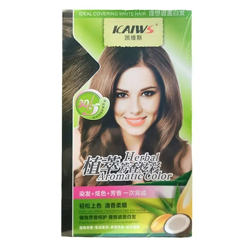 Plant Aromatic Soft Luster Mild Hair Color Cream kit with two 120ml tubes