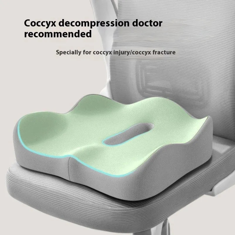 Memory foam seat cushion with waist rest support in various colour combinations for office and long sitting comfort