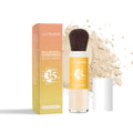 8g container of loose sunscreen setting powder with SPF ingredients for makeup and sun protection.