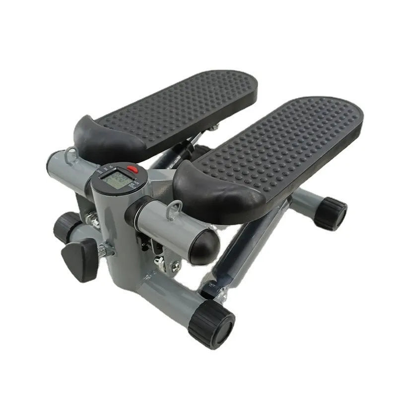 Silver grey hydraulic mini treadmill for waist slimming and home fitness exercises