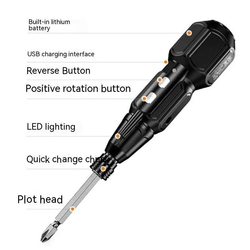 36V alloy steel straight handle electric screwdriver in black and blue colour options