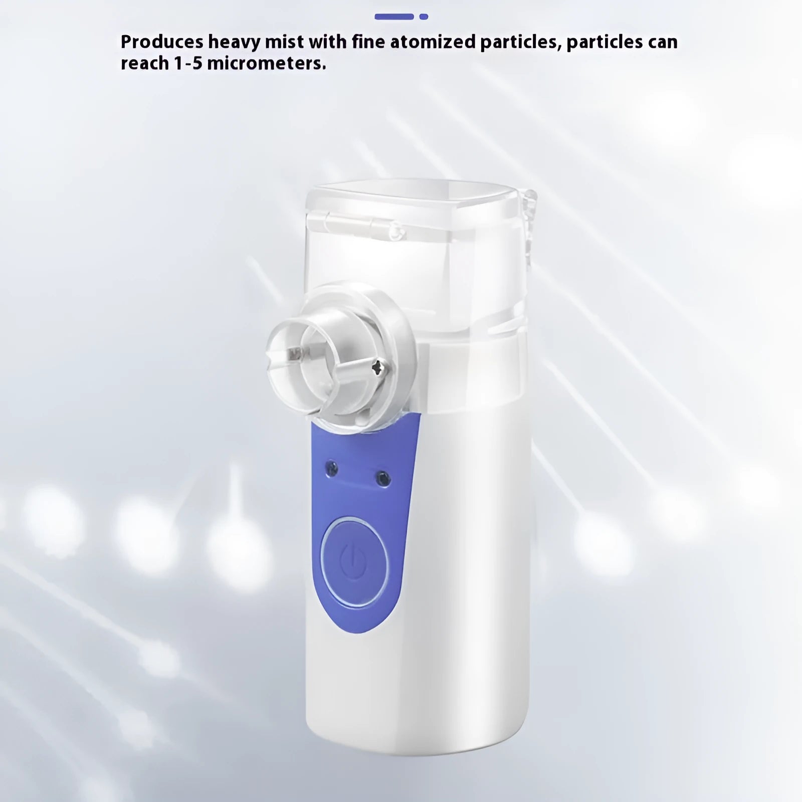 USB handheld household nebuliser spray machine with columnar plastic design and single fog outlet