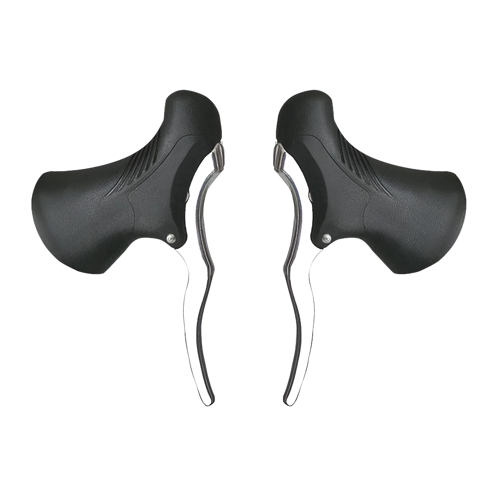 Aluminium alloy road bicycle brake handles for 22.2mm and 23.8mm handlebars in black or black and silver