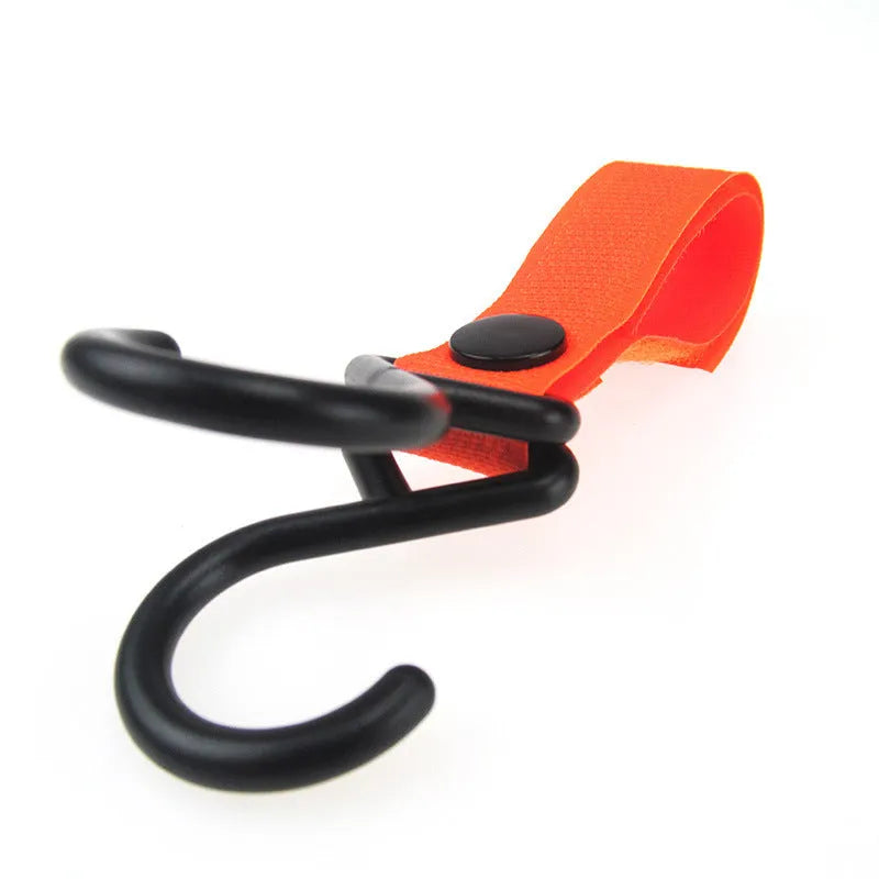 Nylon luggage Velcro hook showing colour options including black, red, blue, green and fluorescent choices