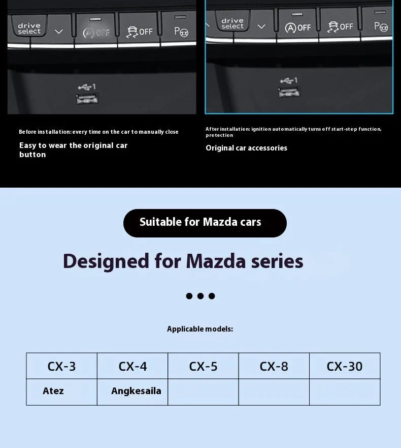 Mazda CX30 start stop shutter modification plastic component default closed version for 2020-2022 models