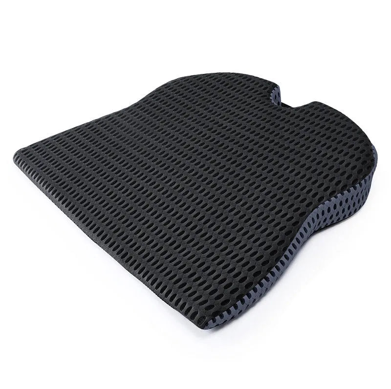 Memory foam hip cushion with fixed strap attachment in solid colour fabric