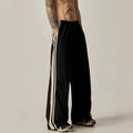 Men's black wide leg climbing trousers with high waist and straight leg design
