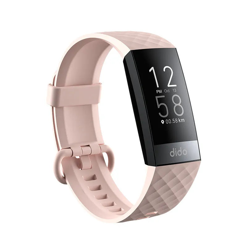 Black smart health bracelet with ECG, blood pressure, and blood oxygen monitoring on a wrist