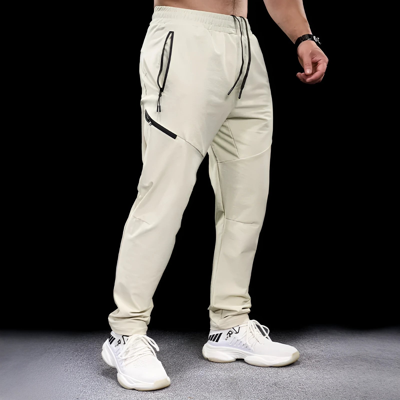 Men's waterproof quick-drying nylon workout trousers for sports and fitness activities