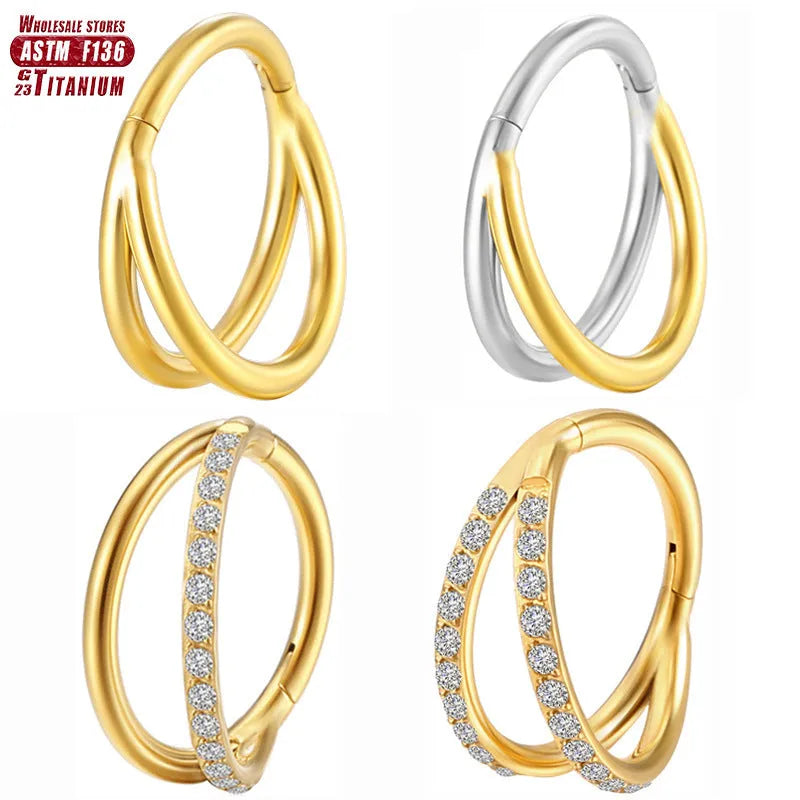 Titanium alloy nose ring body jewellery in silver, available in multiple lengths from 6mm to 12mm.