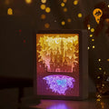 USB bedside night light with paper carving design and remote control