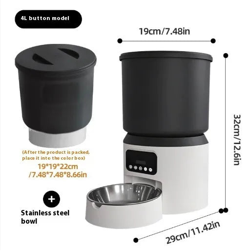 4L smart pet feeder with mobile app control and optional camera for cats and dogs