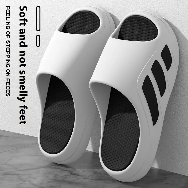 Platform flip flop slippers with thick EVA foam sole in two-tone colour option