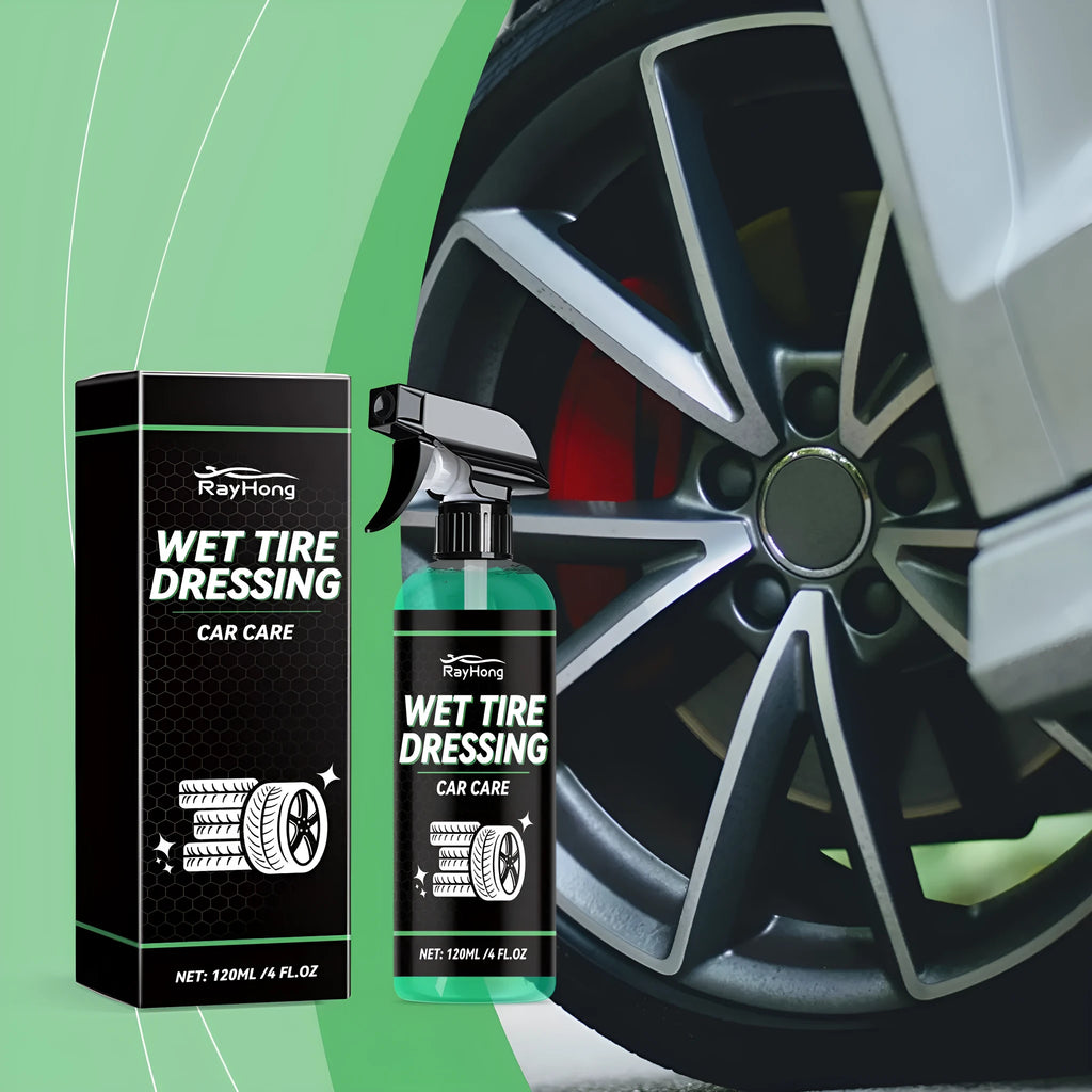 120ml car tyre protective agent bottle with silicone oil formulation on a clean surface