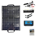 Black 40W portable solar folding bag panel showing compact folded design for outdoor charging