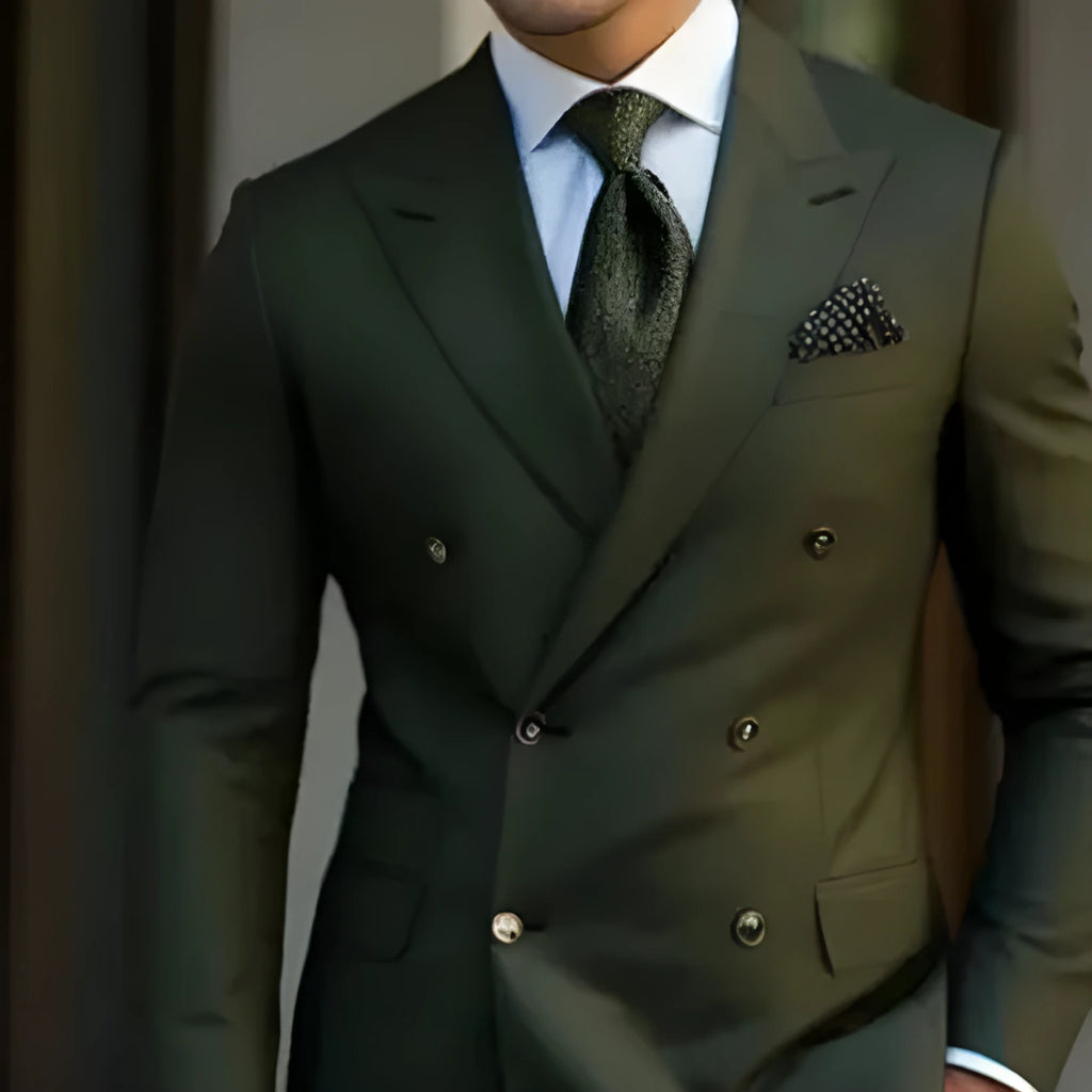 Men's light business two-piece suit set in a regular fit, shown in one of five available colours.