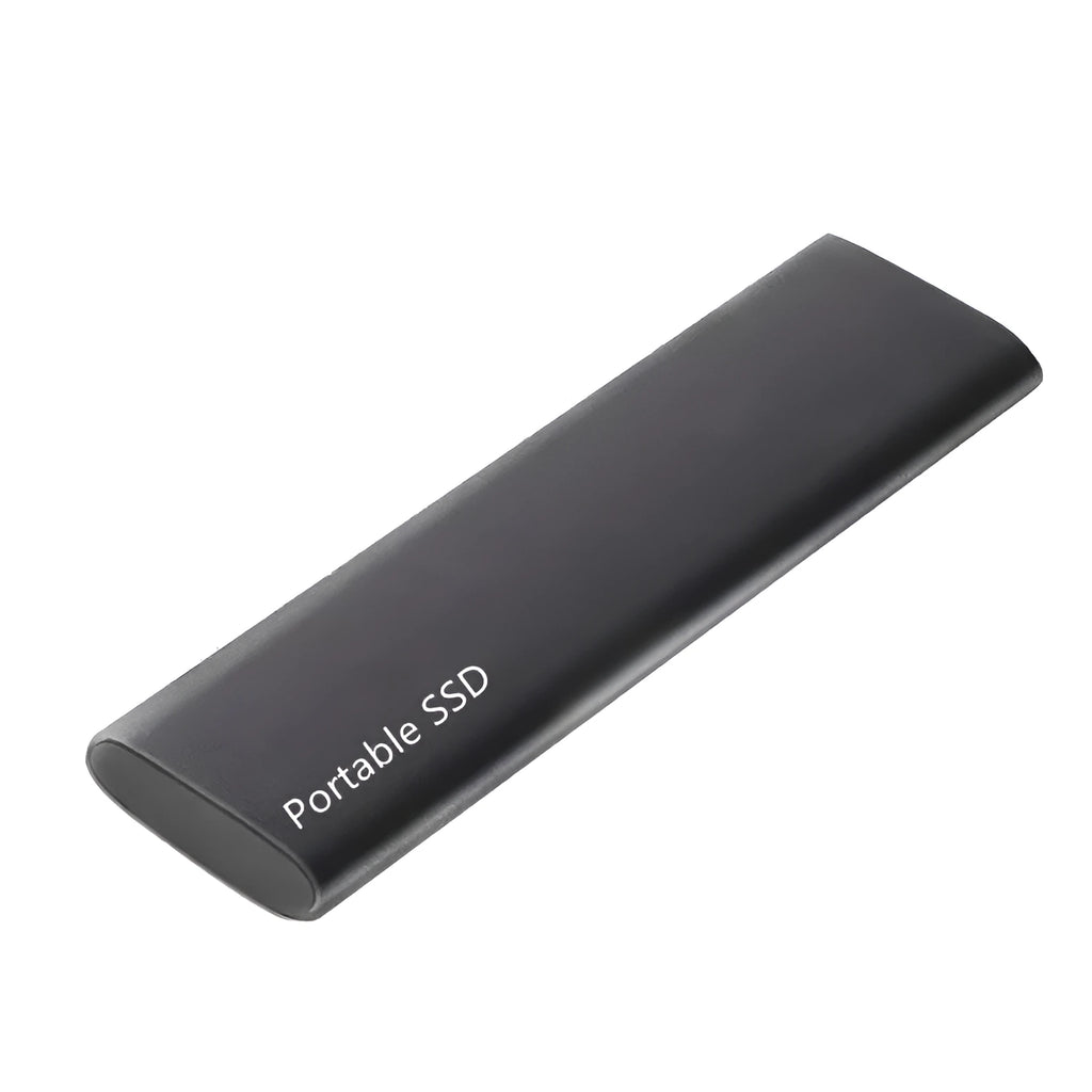 Portable external SSD with metal casing in red colour, shown alongside other colour options.