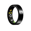 Black ceramic smart ring for heart rate, blood oxygen, and sleep monitoring with waterproof design