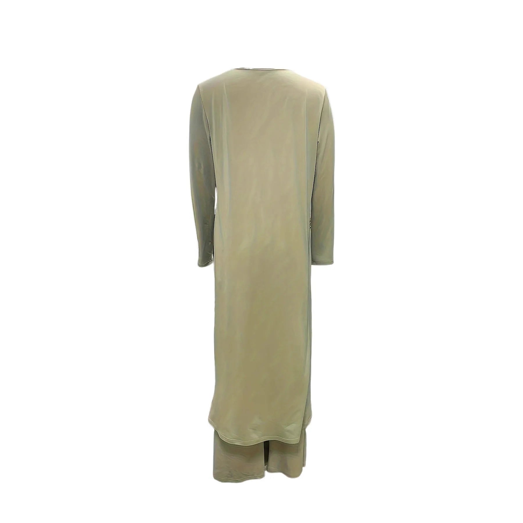 Casual long sleeve top and loose trousers two-piece lounge set in khaki colour
