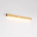 Walnut colour linear wood and acrylic wall lamp in three lengths with minimalist square profile