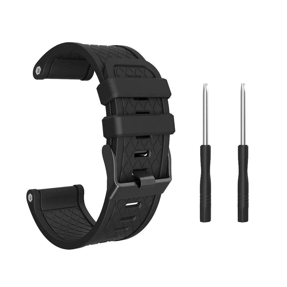 26mm black silicone watch strap with stainless steel clasp for Jiaming watches