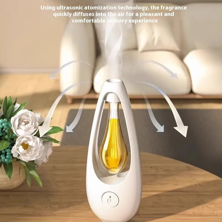 Ultrasonic aroma diffuser with mosquito repellent function showing scent options Lavender, Lemon, Gardenia