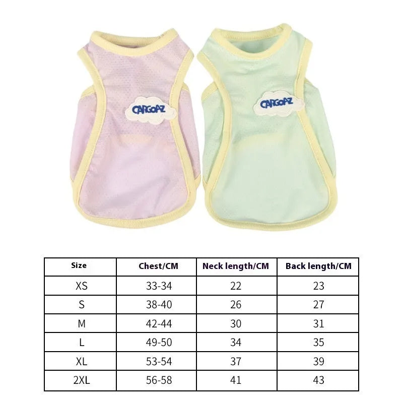 Lightweight polyester cat vest in sports style, shown in grass green colour