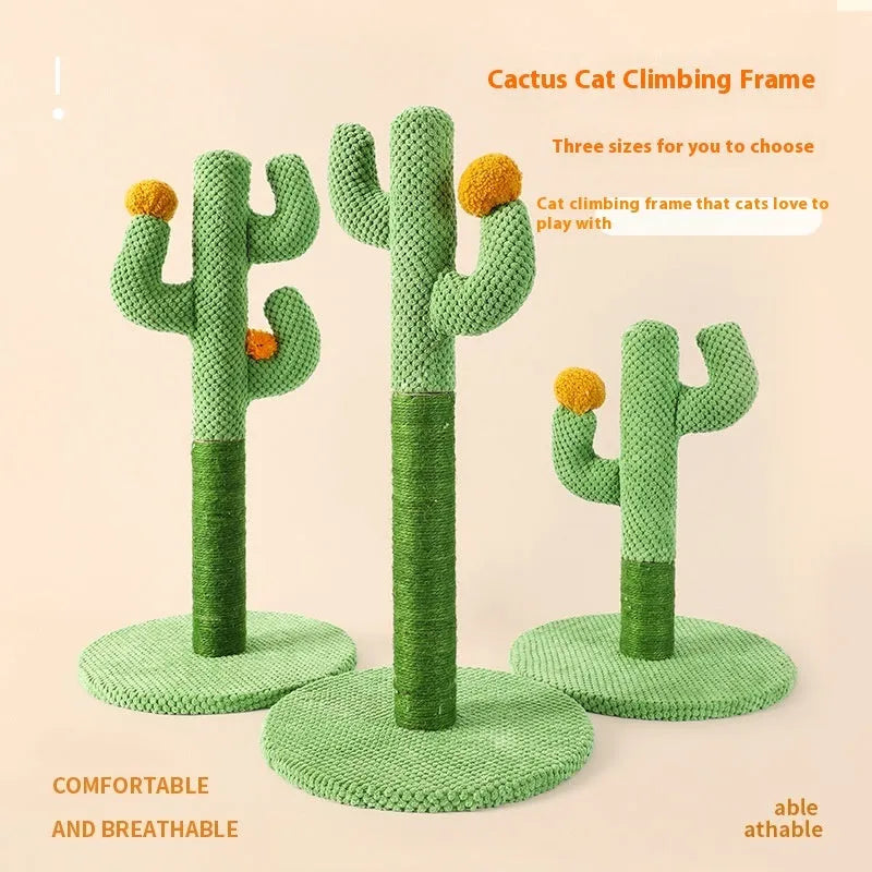 Masson cactus cat scratch board with sisal scratching pole and climber for pet cats