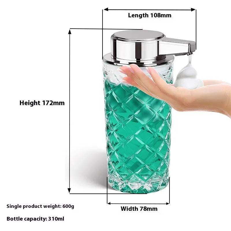 Automatic soap dispenser with metallic finish and USB Type-C charging port