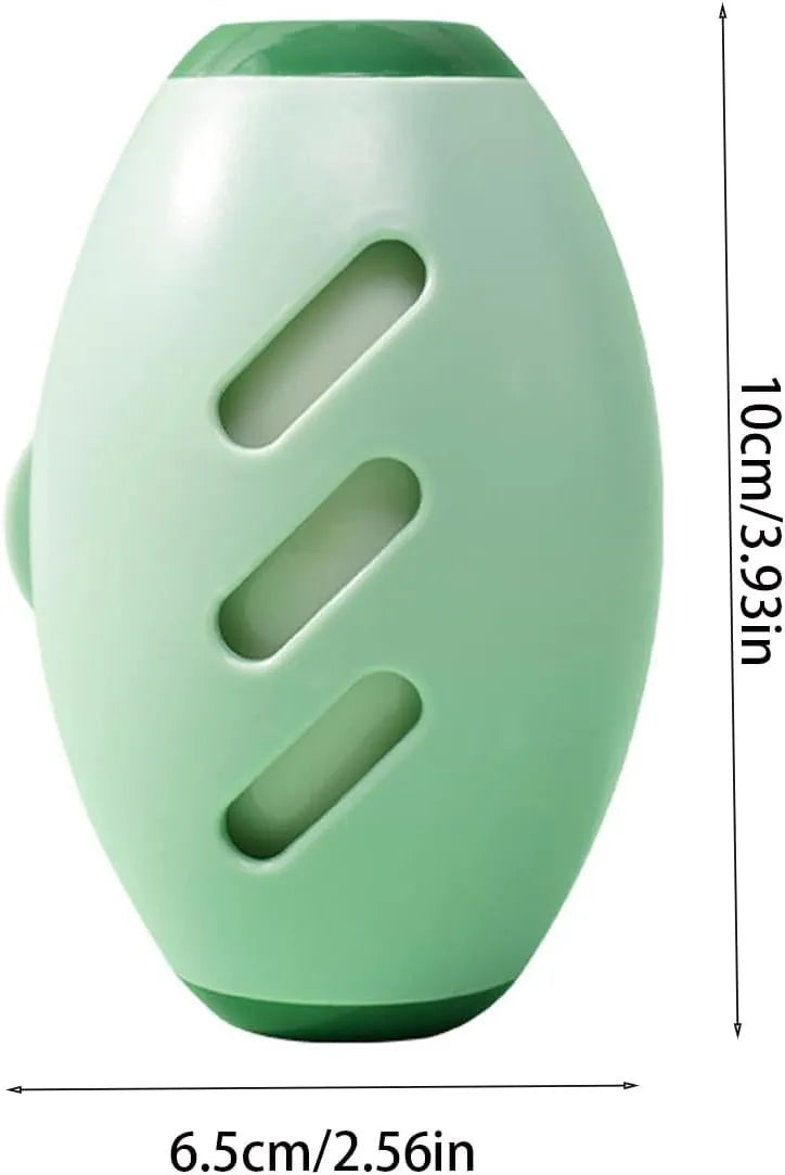 Green and white reusable gel lint roller ball for pet hair removal on fabrics