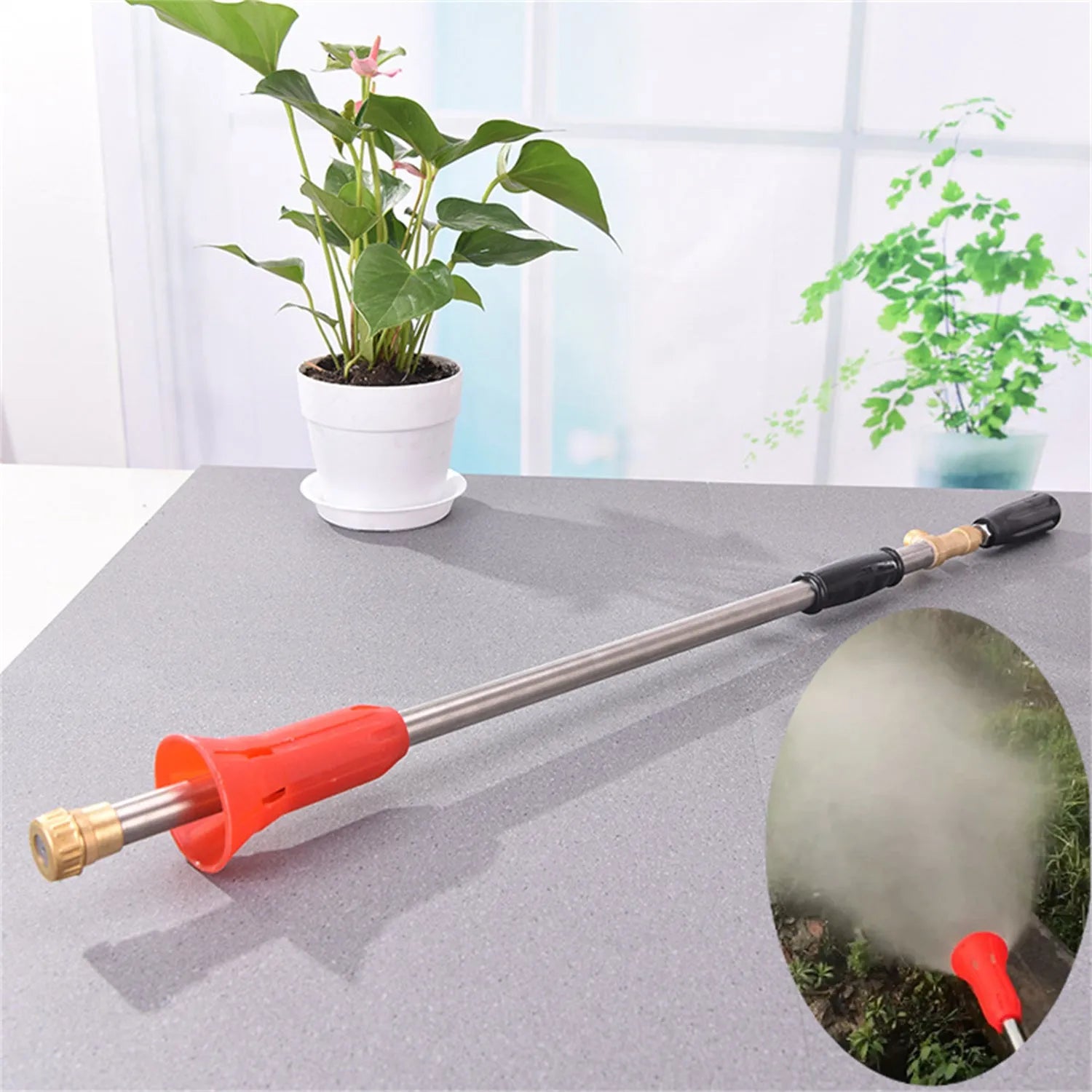 Adjustable high-pressure agricultural spray gun with submachine gun design for pesticide spraying