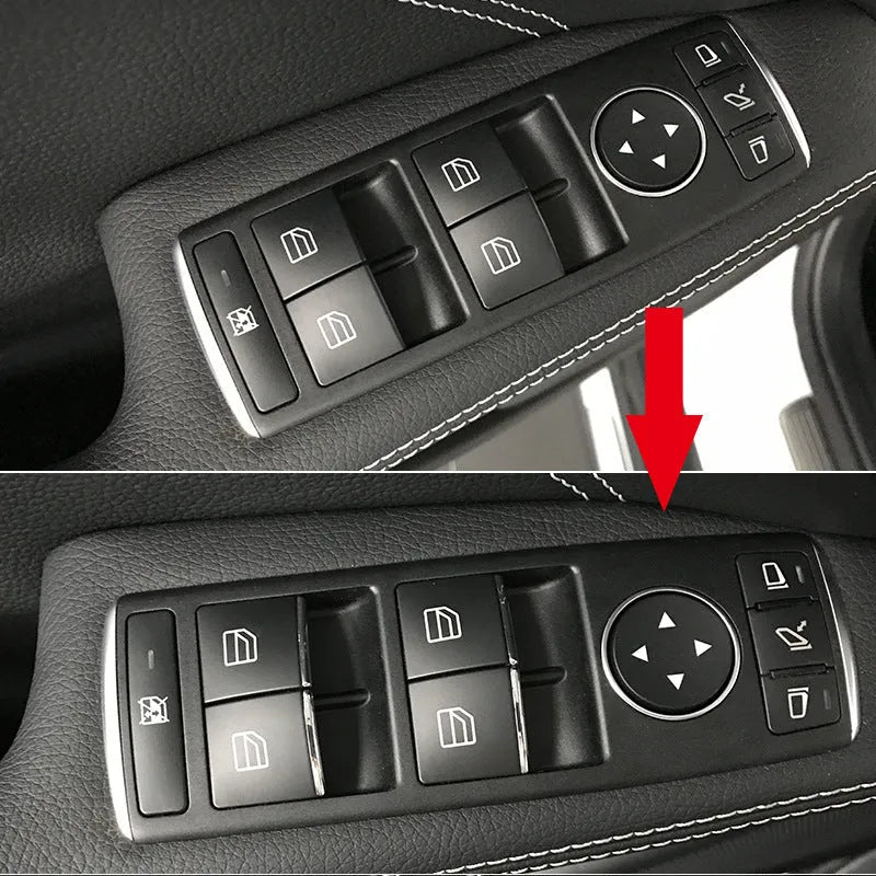 Black glitter decorative sticker for car window lift button modification