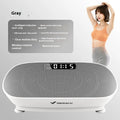Grey portable vibration power plate fitness platform with Bluetooth connectivity for home workouts