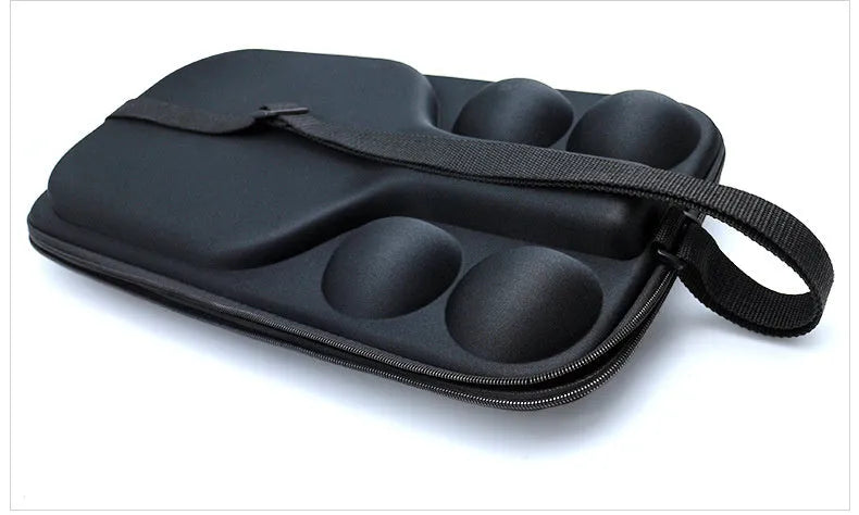 Black EVA pickleball racket storage case with double shoulder straps