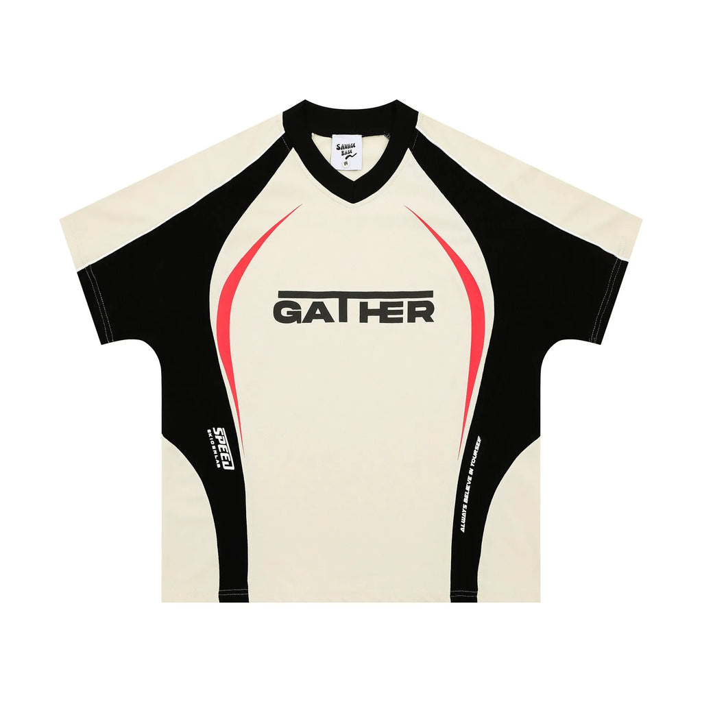 Men's loose fit t-shirt with printed colour matching letters design in black or apricot polyester