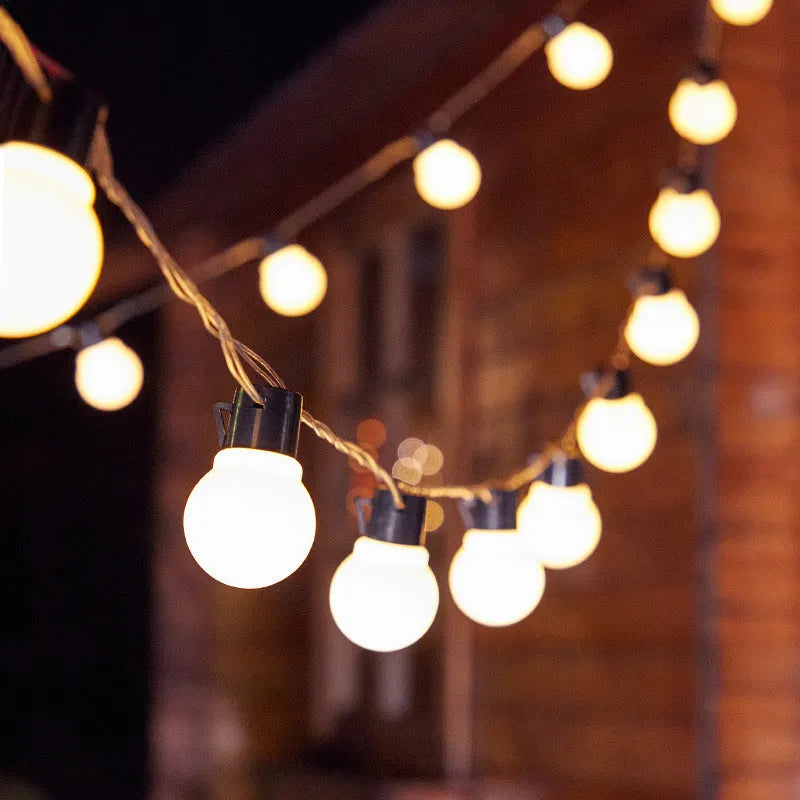 10 metre solar festival string lights with 40 LED bulbs in retro style for outdoor tent decoration