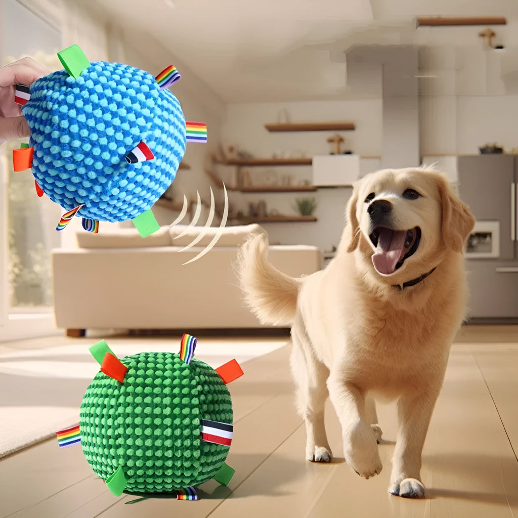 17cm blue and yellow pineapple texture vocal dog ball toy for chewing and interactive play