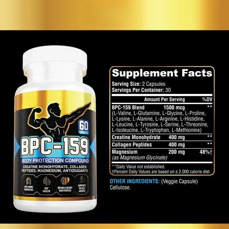 Body energy supplement capsules in one bottle packaging
