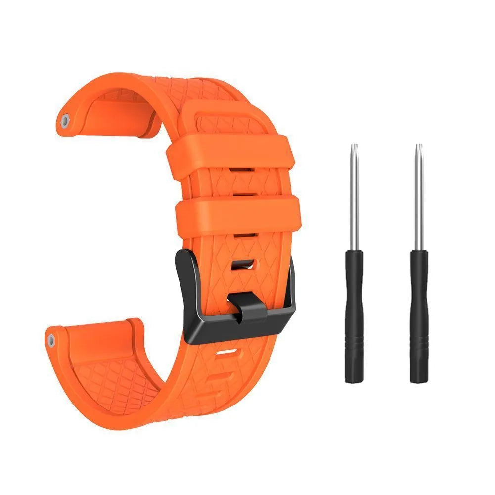 26mm black silicone watch strap with stainless steel clasp for Jiaming watches