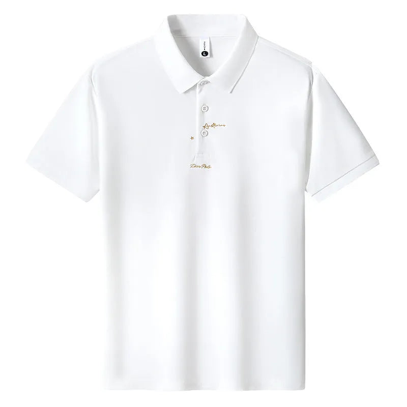 Men's loose-fit casual cotton T-shirt on a hanger, shown in multiple colour options.